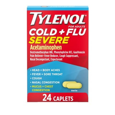 Tylenol - Cold & Flu Sever 24 Cap - 1 Pack