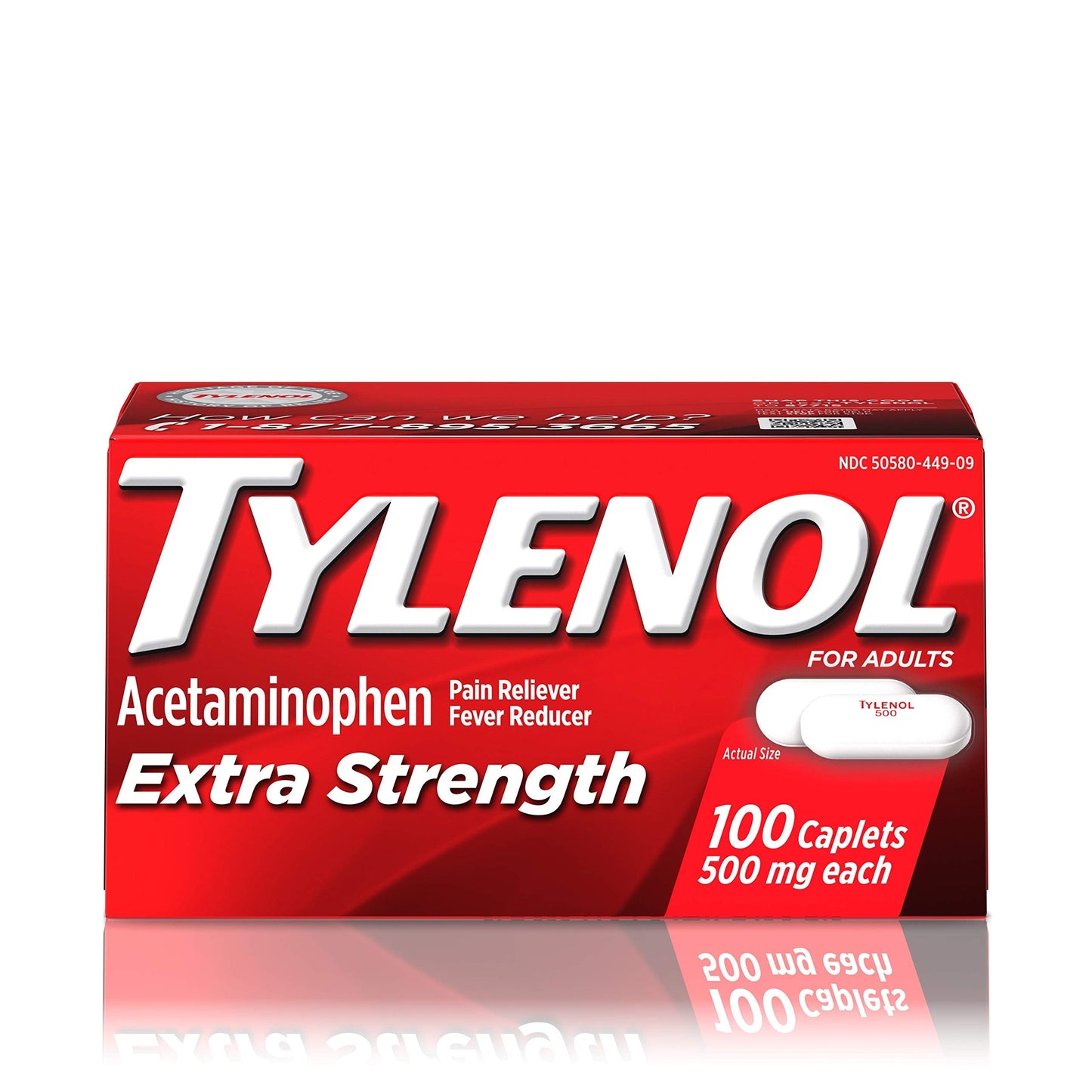 Tylenol - Extra Strength - 100 Caplets - 1 Pack