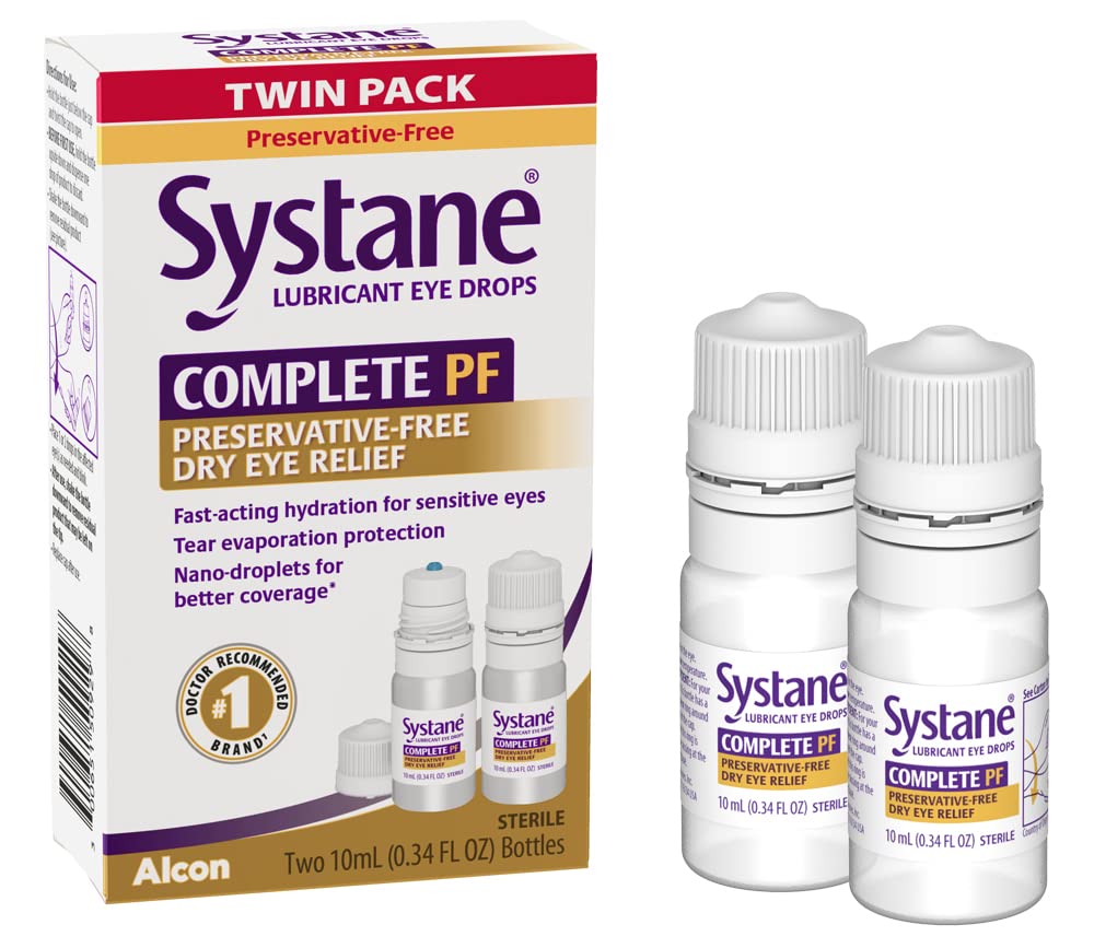 Systane Eye Drops - Complete Pf Dry Eye Relief - 0.34 Floz - Twin Pack - 24 Pack