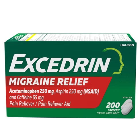 Excedrin - Pain Reliever - Migraine - 200 Coated Caplets - 1 Pack