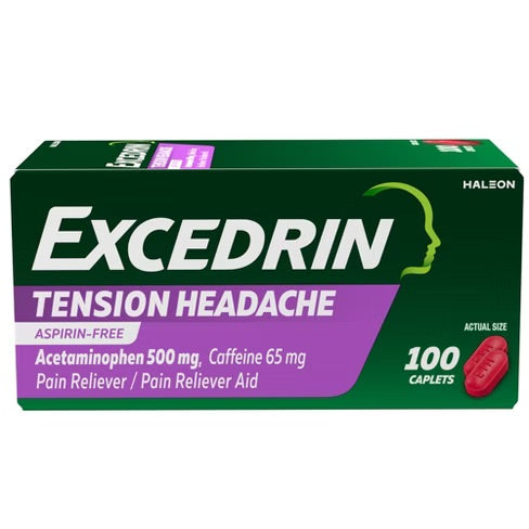 Excedrin - Pain Reliever - Tension Headach - 100 Caplets - 1 Pack