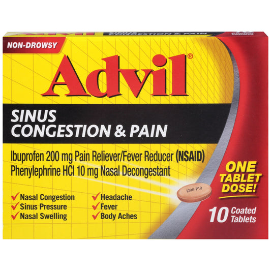 Advil - Sinus Congestion & Pain - 10 Ct - 1 Pack