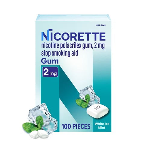 Nicorette - 2 Mg Nicotine Gum - White Ice Mint 100 Count - 12 Pack