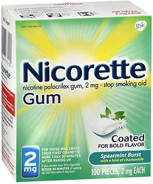 Nicorette - Spearmint Burst With A Hint Of Chamomile 100 Pieces - 2Mg Each - 12 Pack