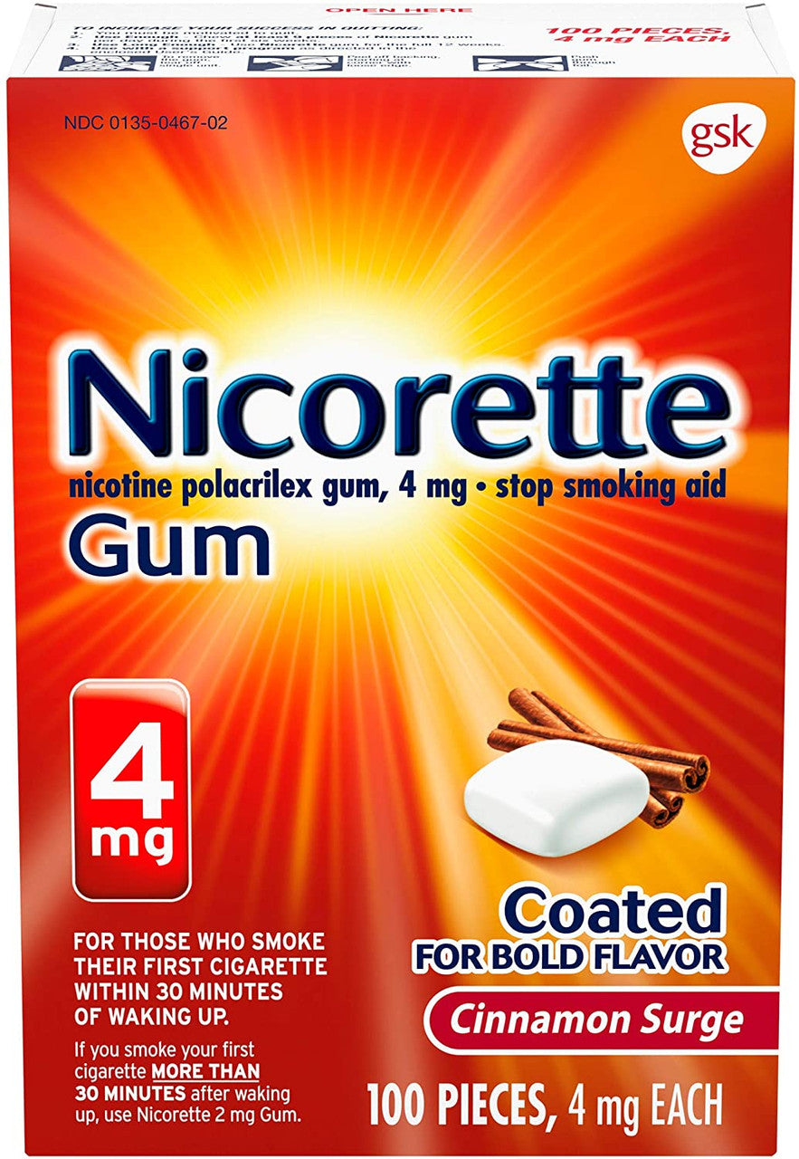 Nicorette - Cinnamon 4Mg/100Ct - 12 Pack