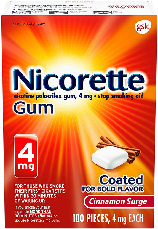 Nicorette - Cinnamon 4Mg/100Ct - 12 Pack