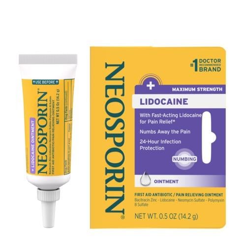 Neosporin - + Lidocaine First Aid Antibiotic Ointment - Maximum Strength - 0.5 Oz - 1 Pack