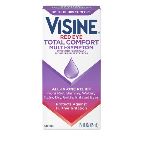 Visine - Eye Drops - Total Comfort Multi-Symtom 1/2 Fl Oz (15Ml) - 36 Pack