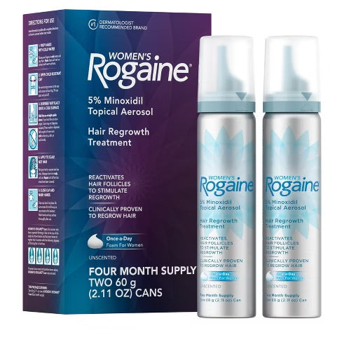 Rogaine - Women - Unscented - 4 Month Supply - 2 Cans - 1 Pack