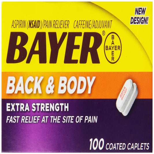 Bayer - Back & Body Ex Strength 100 Coated Caplets - 1 Pack