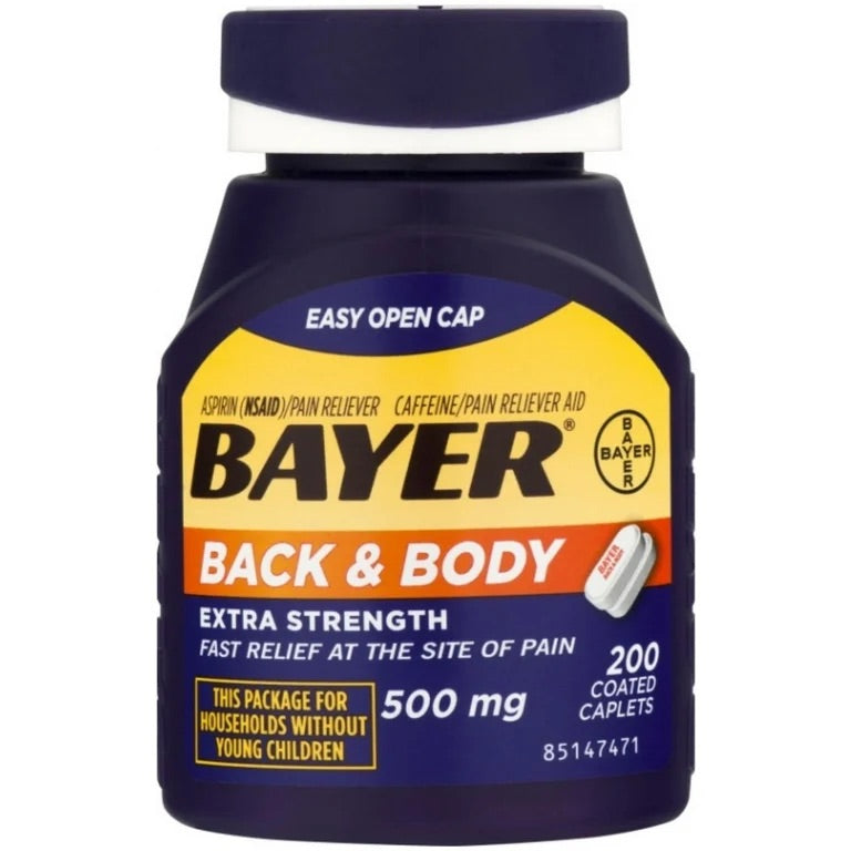 Bayer - Coated Caplets - Extra Strength Back & Body - 200 Ct - 1 Pack