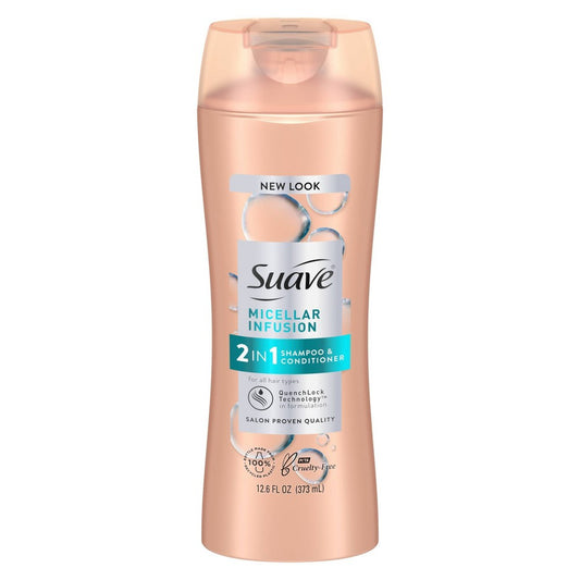 Suave 2in1 - Micellar Infusion Shampoo & Conditioner 12.6 Oz - 6 Pack