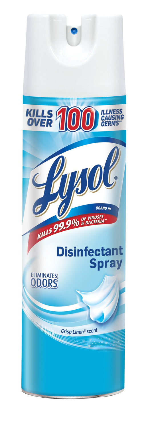 Lysol Aerosol Spray - Disinfectant Spray - Crisp Linen - 19 Floz - 12 Pack