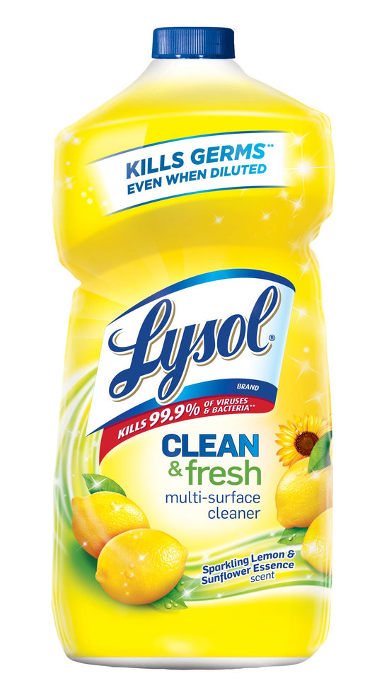 Lysol Concentrate - Multi Surface Cleaner - Refill Clean & Fresh Lemon &Sunflower Essence Scent 40 Oz - 9 Pack