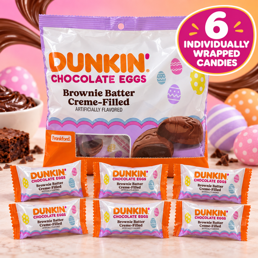 71594 – Dunkin Brownie Batter Creme Eggs – 6pcs, 6.6oz, 8pk
