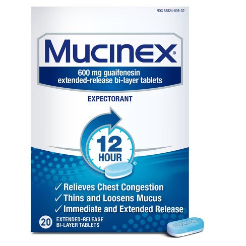 Mucinex - Tablets - 20 Ct - 6 Pack