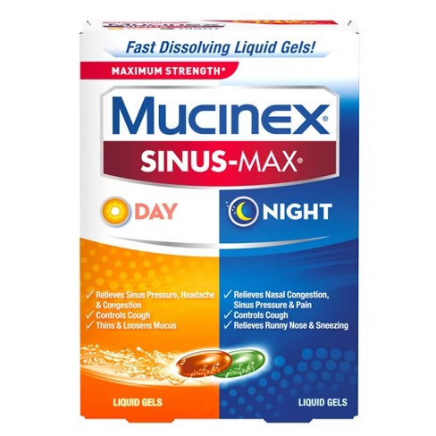 Mucinex - Sinus Max 16 Day & 8 Night Liquid Gels 24Ct - 1 Pack