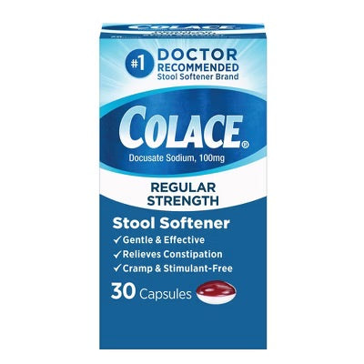 Colace - Regular Strength 100 Mg - 30 Capsules - 1 Pack