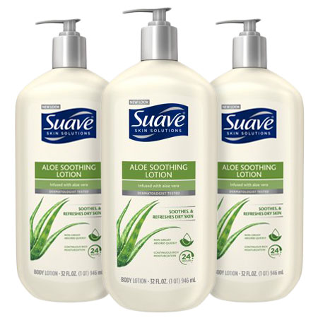 Suave Body Lotion - Skin Solutions Body Lotion Soothing & Aloe 32 Oz - 1 Pack