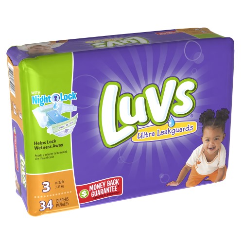 Luvs Diapers - Ultra Leakguards - Size 3 - 34 Ct - 4 Pack