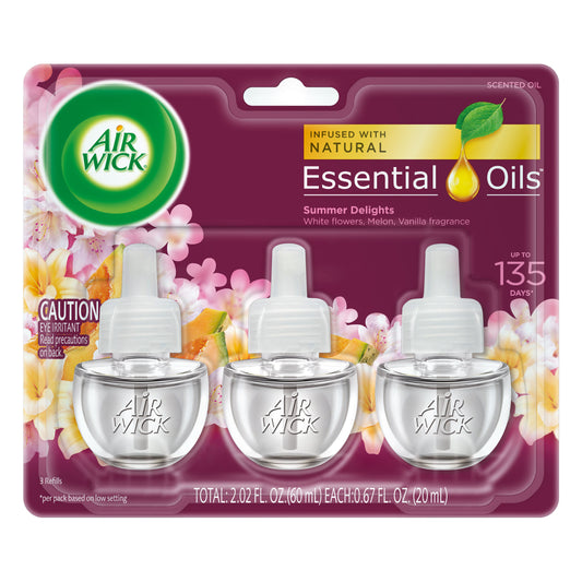 Airwick - Essential Oil Refill - Summer Delights - 3 Ct - 6 Pack