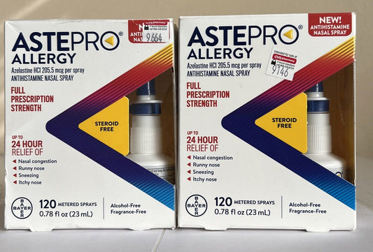 Astepro Nasal Spray - 24-Hour Allergy Relief - 120 Sprays - Twin Pack - 1 Pack