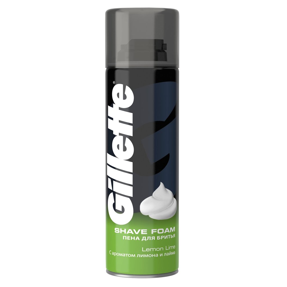 Gillette Shave Foam - Lemon Lime - 200 Ml- - 6 Pack