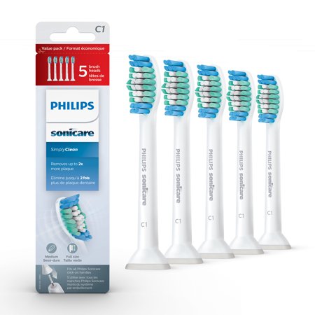 Philips Sonicare - Brush Heads - Genuine Simplyclean - 5 Heads - 1 Pack