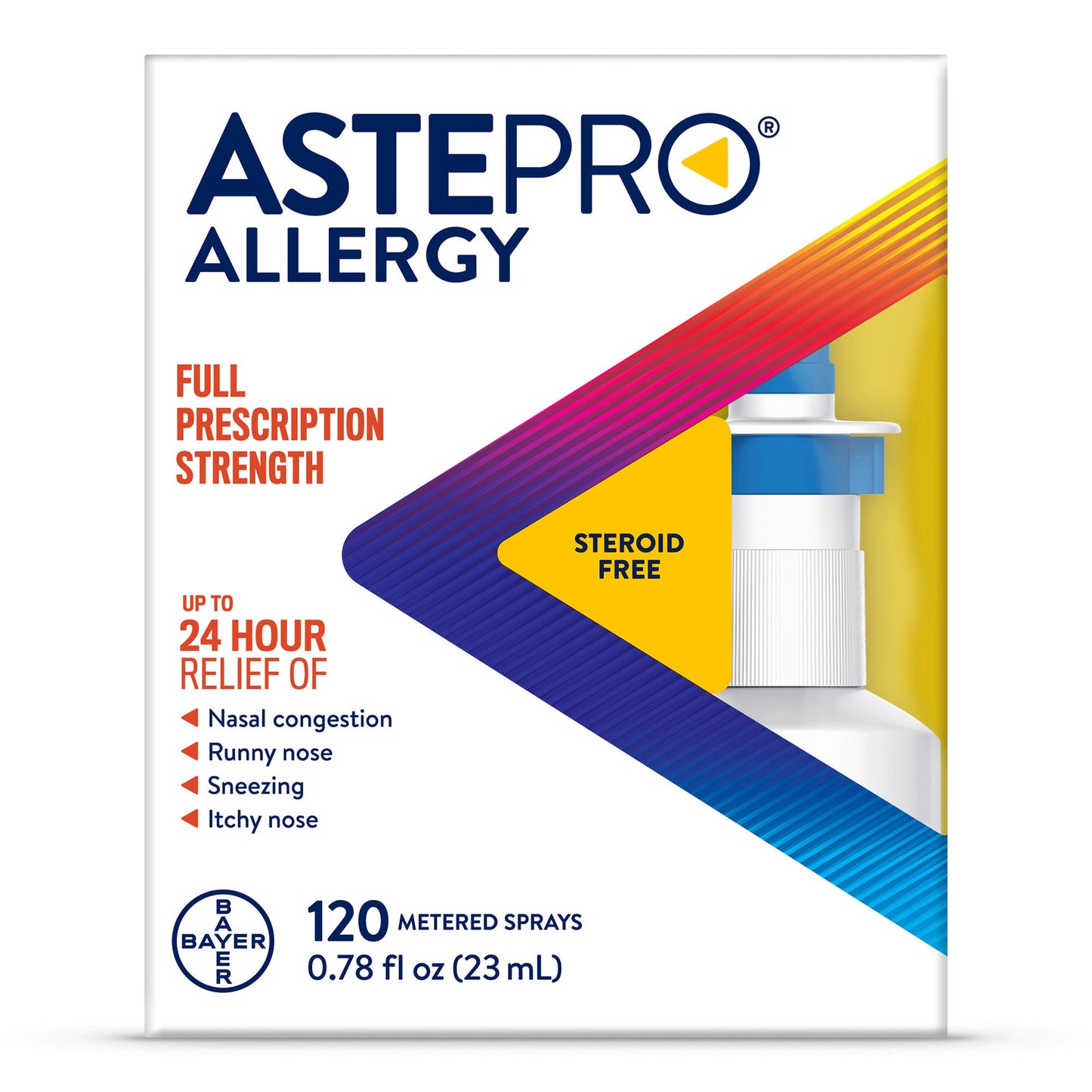 Astepro Nasal Spray - 24-Hour Allergy Relief - 120 Sprays - 1 Pack