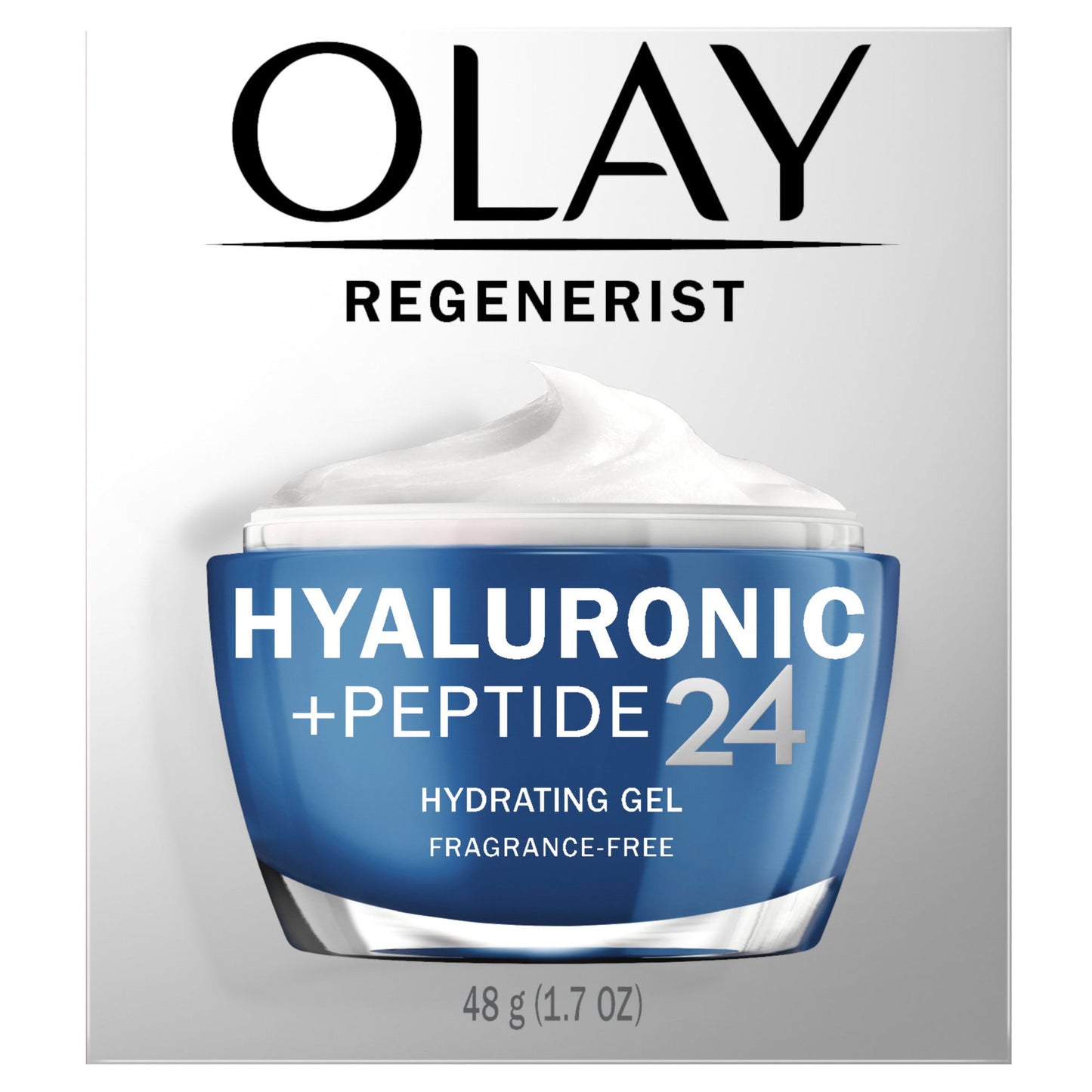 Olay - Regenerist Hyaluronic + Peptide 24 Face Moisturizer Gel Fragrance-Free - 48 G 1.7Oz - 1 Pack