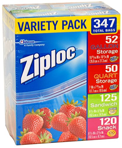 Ziploc - Double Zipper Bag Variety Pack 347 Count - 1 Pack