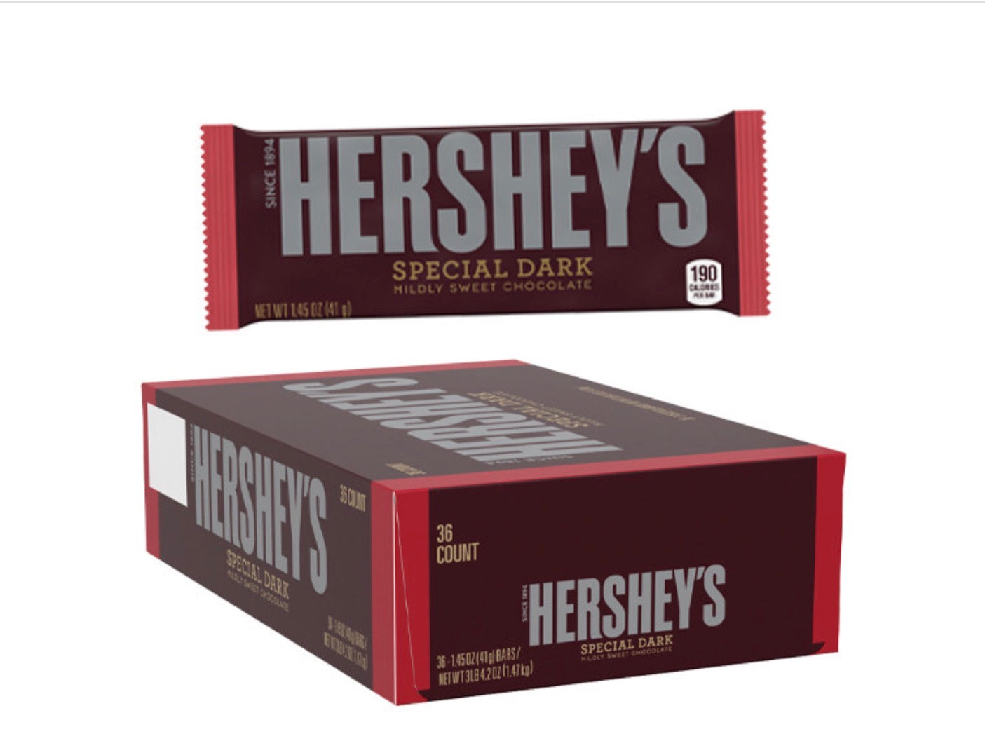 HERSHEY'S SPEICAL DARK BAR 1.450Z 36 COUNT
