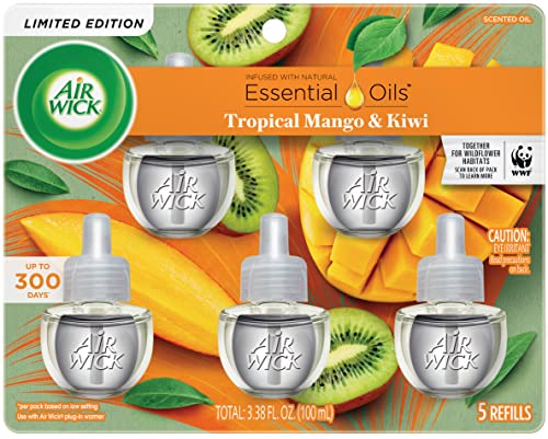 Airwick - Scented Oil Refill - Tropical Mango & Kiwi Air - 5 Pack - 5 Pack