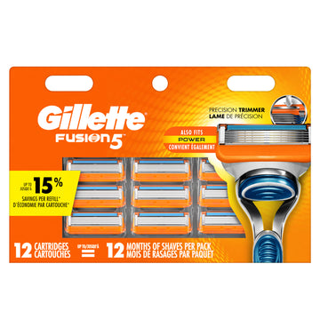 Gillette Blade Refill - Fusion5 Power - 12 Cartridges - 1 Pack