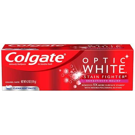 Colgate - Toothpaste - Optic White - Sensitive Relief - Clean Mint - 4.2 Oz - 1 Pack