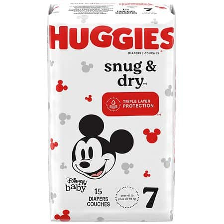 Huggies Diapers - Snug & Dry - Size 7 - 15Ct - 4 Pack