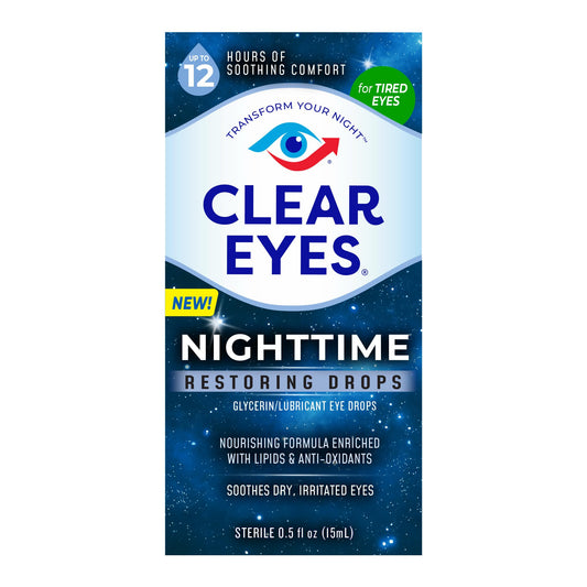 Clear Eyes Eye Drops - Nighttime Restoring - 0.5 Fl Oz - 24 Pack