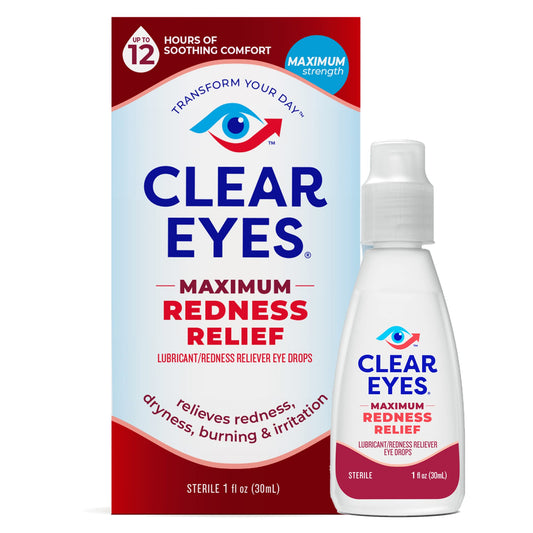 Clear Eyes Eye Drops - Maximum Redness Relief - 1 Floz - 24 Pack