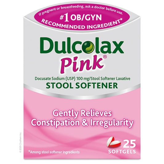 Dulcolax - Stool Softener - Pink - 25 Soft Gel - 1 Pack