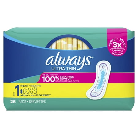 Always - Pads - Ultra Thin - Size 1 - 26 Ct - 12 Pack