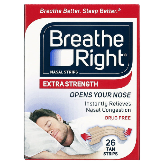 Breathe Right Strips - Extra Strength 26 Tan Strips (New) - 1 Pack