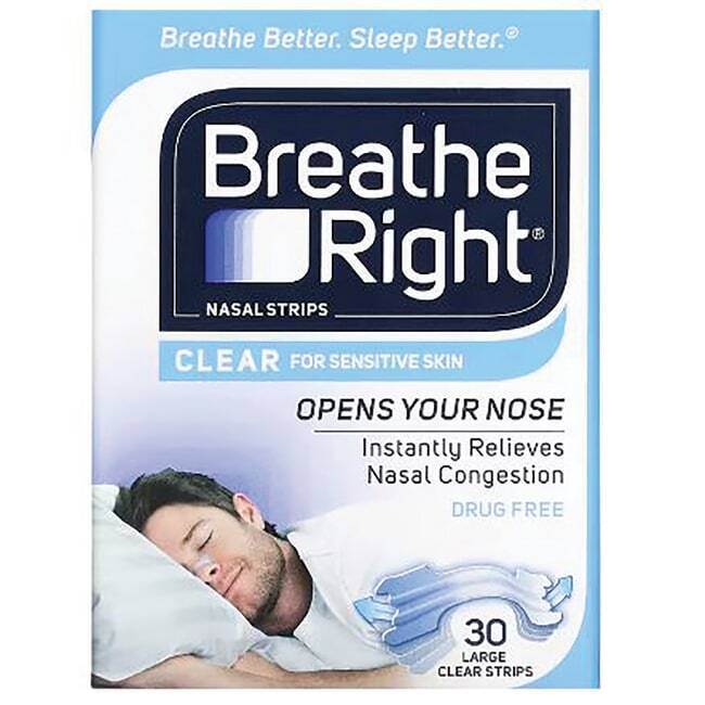 Breathe Right Strips - Original Clear Nasal Strips Sensitive Skin 30 Ct - 1 Pack