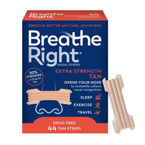 Breathe Right Strips - Extra Strength 44 Tan Strips - 1 Pack