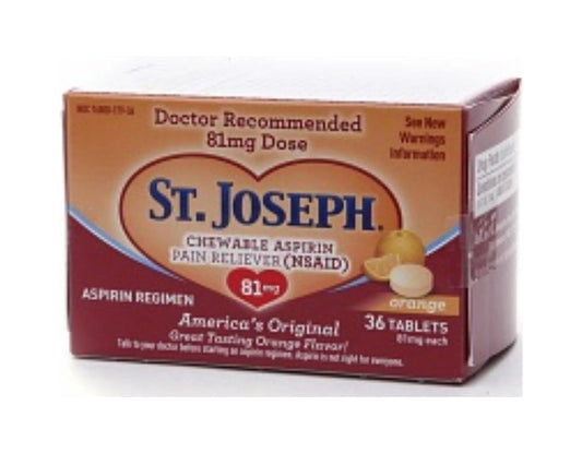 St. Joseph - Low Dose Aspirin Chewable 36 Tablets - 1 Pack