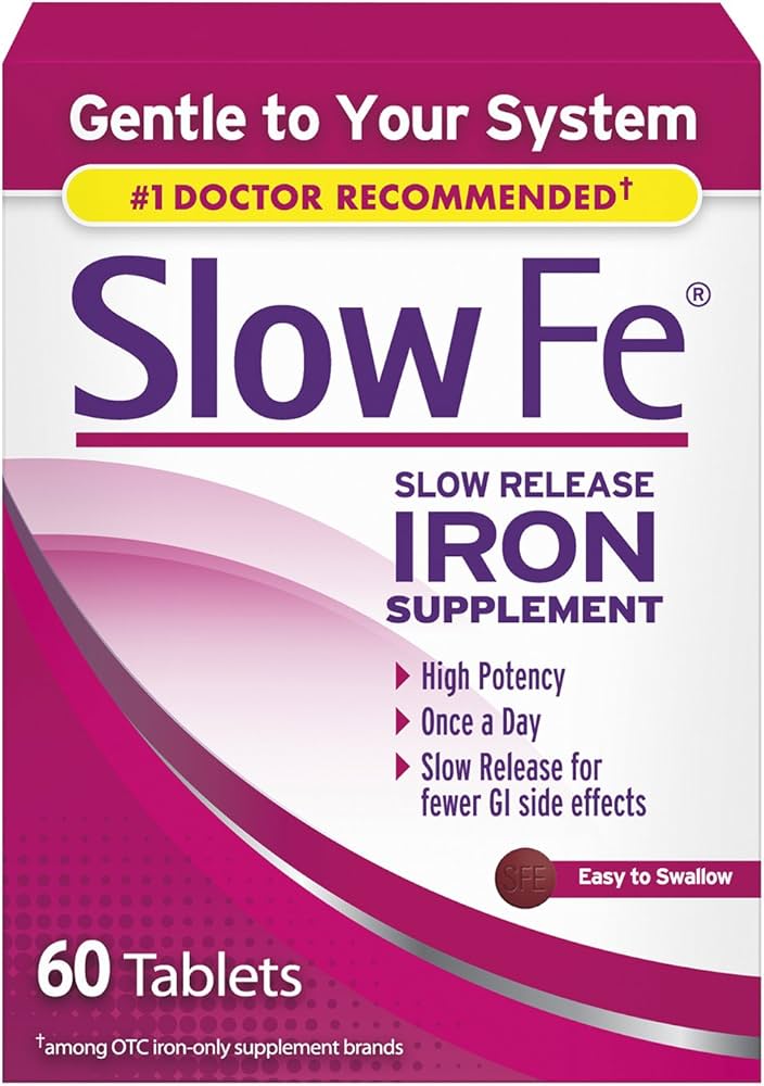 Slow Fe Vitamins - Slow Release Iron Supplement 60 Tablets - 1 Pack