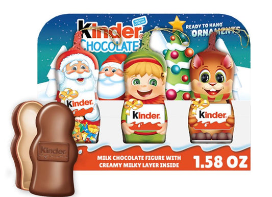 3PK x 12 Kinder Milk Chocolate Tree Ornament Figures Individually wrapped 1.5oz