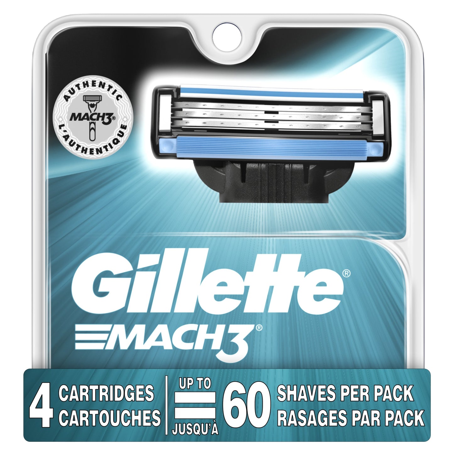 Gillette Blade Refill - Mach3 - 4 Cartridges - 1 Pack