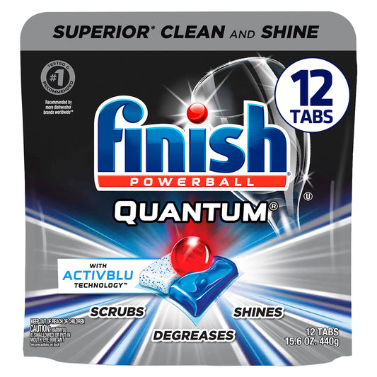 Finish Dishwasher Detergent Pods - Powerball - Quantum - 12 Ct - 8 Pack