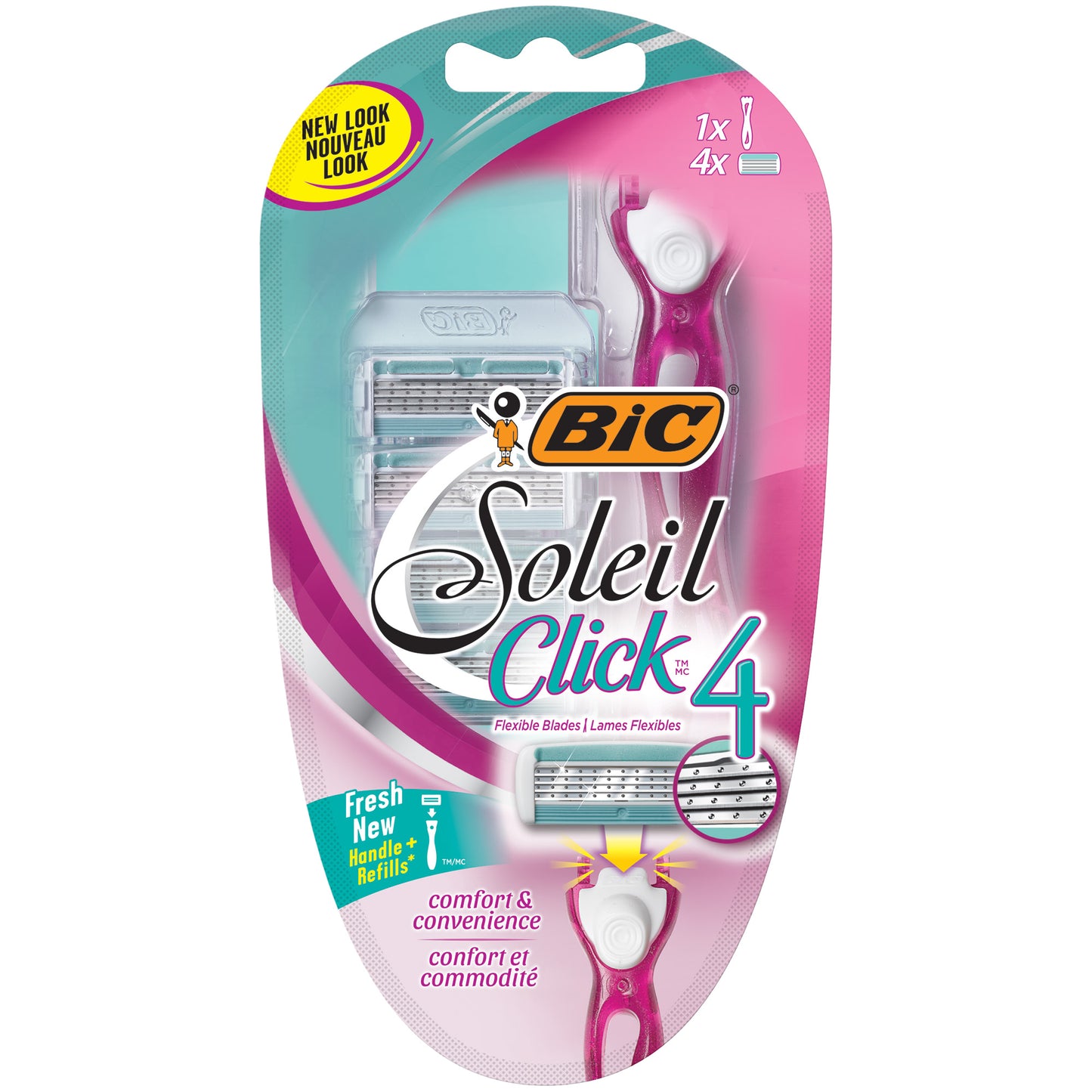 Bic - Razor Set - Click4 Soleil - 1 Handle & 4 Cartridges - 72 Pack