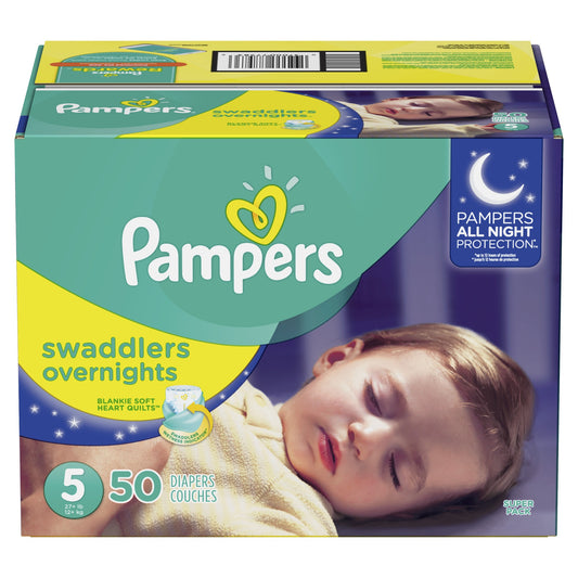 Pampers Diapers - Swaddlers Overnights - Size 5 - 50 Ct - 1 Pack